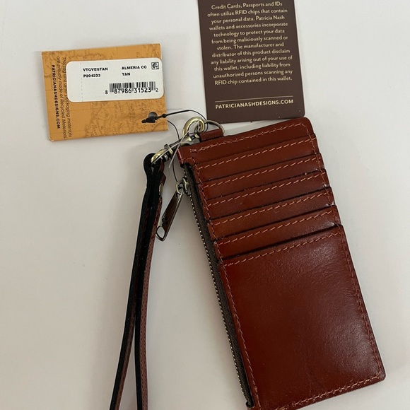 Patricia Nash Almeria Leather Credit Card Wallet - Tan - Picture 2 of 4